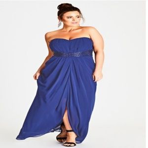 Divine Draped Chiffon Maxi Dress